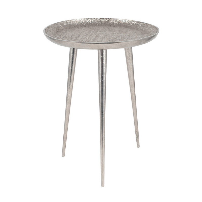 Silver Metal Side Table