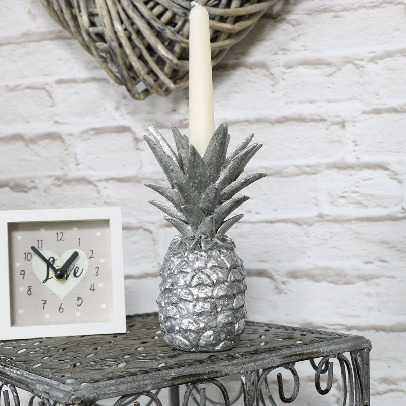 Silver Pineapple Candle Stick Holder