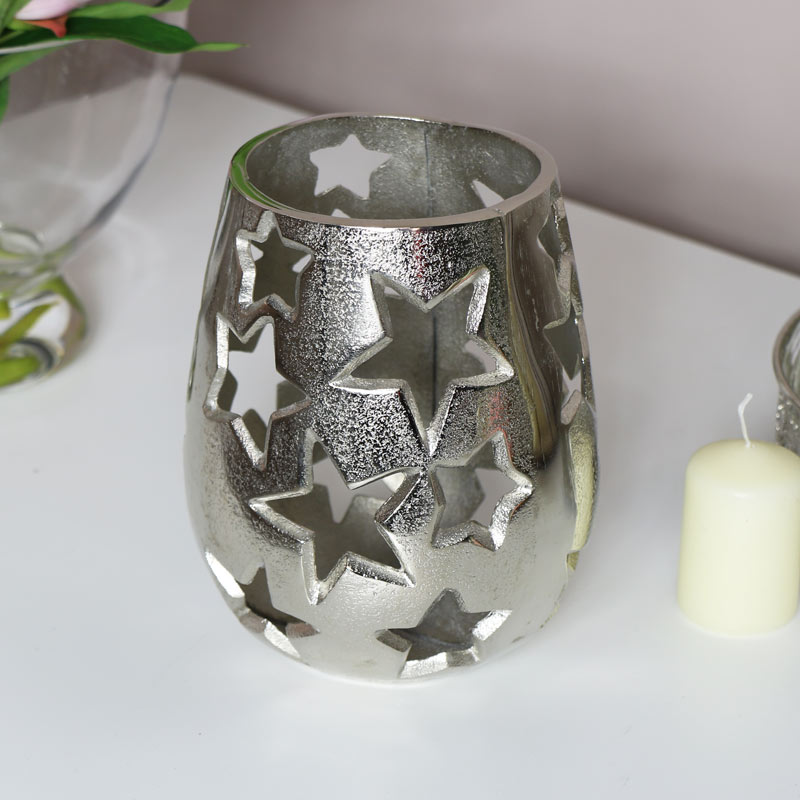 Silver Star Candle Holder