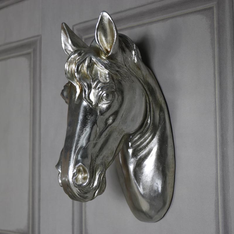 Silver Wall Mounted Horse Head