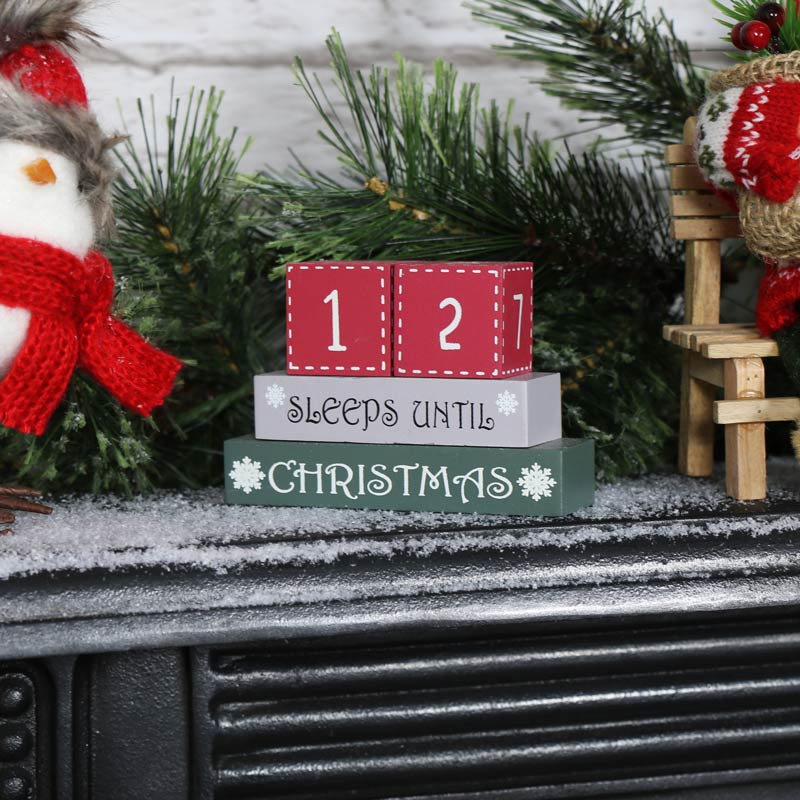 Sleeps Until Christmas Countdown Number Block