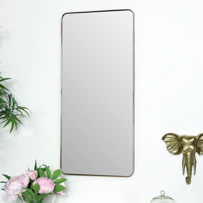 Slim Gold Wall Mirror 37cm x 80cm