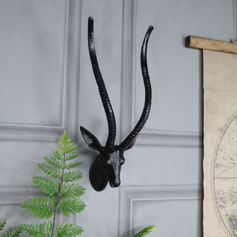 Small Wall Mounted Metal Antelope Head Small Wall Mounted Metal Antelope Head