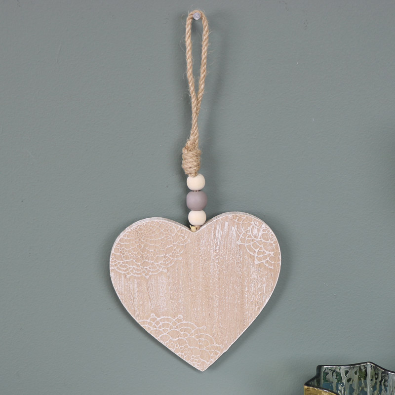 Small Wooden Hanging Heart 