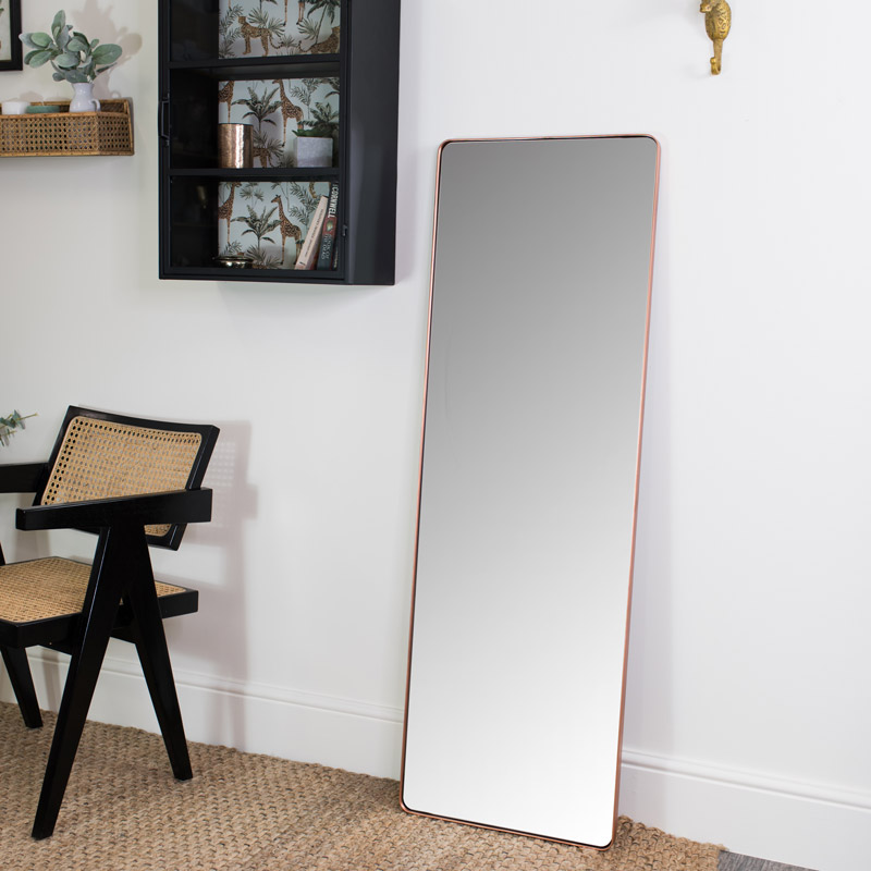 Mirrors Tall Copper Wall Floor Leaner Mirror 47cm X 142cm Mirrors Tall Copper Wall Floor, Tall Mirrored Frame Mirror