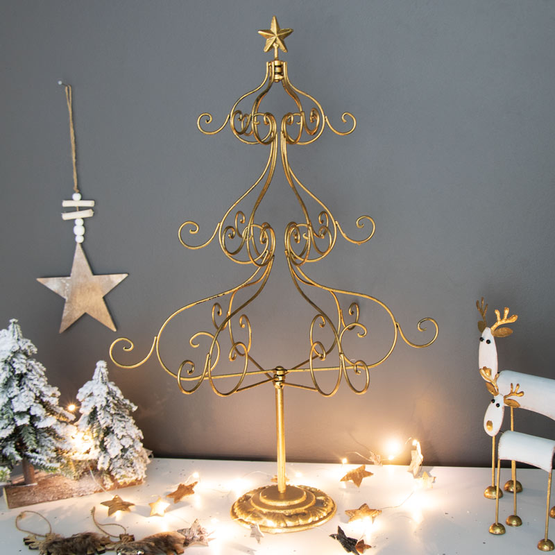 tall folding gold metal christmas tree display stand ornament metal christmas ornament tree