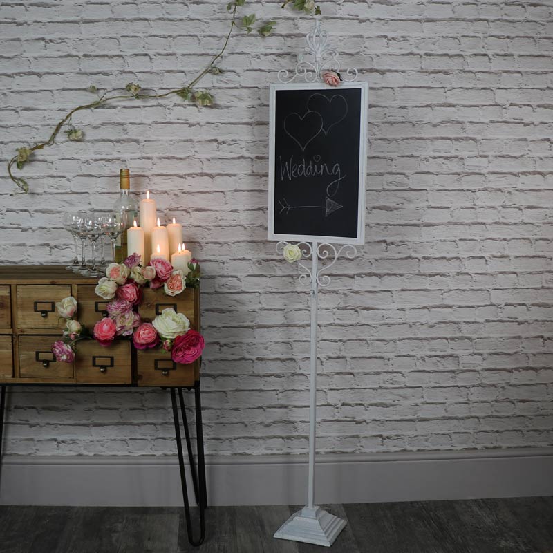 Tall Ornate Freestanding Chalkboard Stand