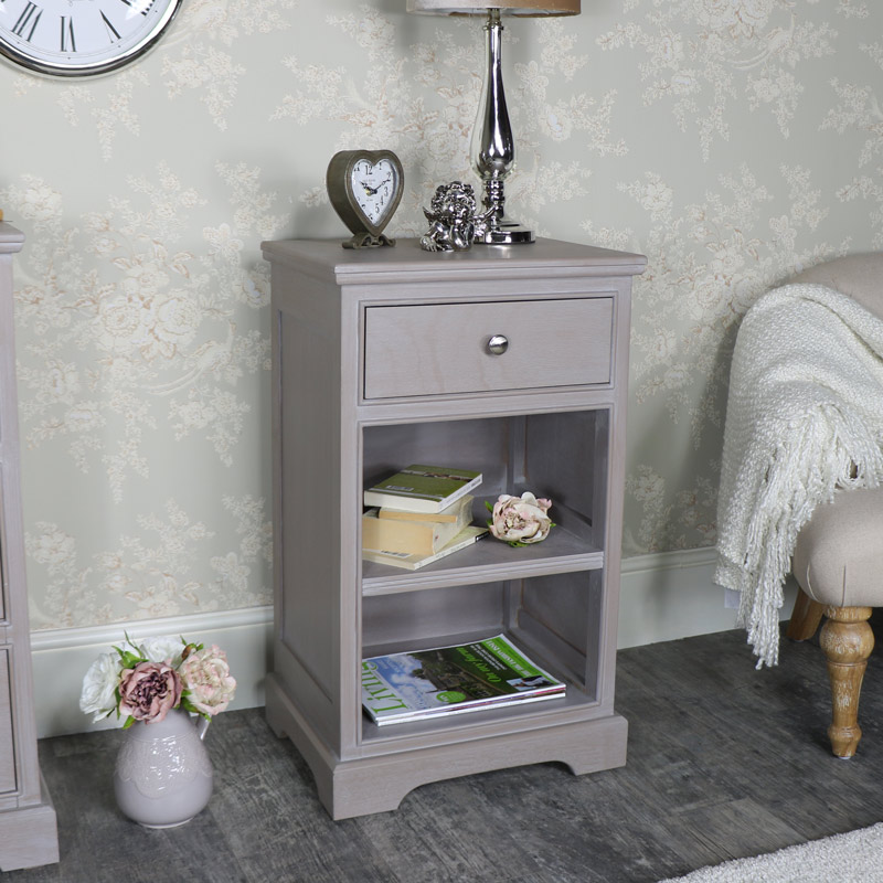 Taupe 1 Drawer Bedside Cabinet - Cambridge Range