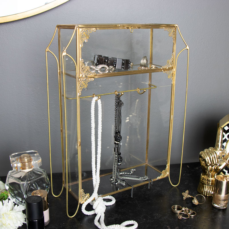 Vintage Boudoir Glass Jewellery Cabinet