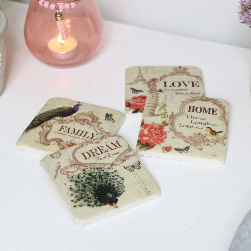 Vintage Ceramic Coaster Set