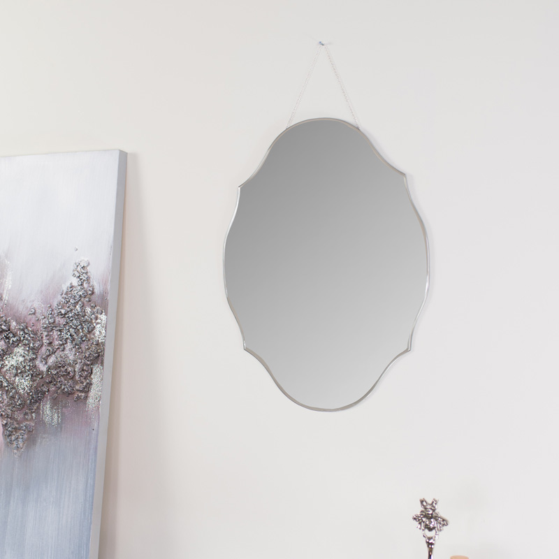Vintage Frameless Bevelled Wall Mirror, Retro Frameless Mirrors