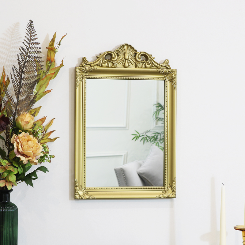 Vintage Gold Wall Mirror 36cm X 55cm - Artificial Flower Wall Mirror