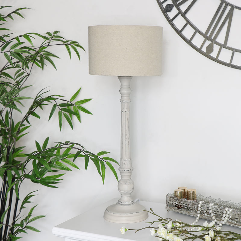 Vintage Style Table Lamp - Stone Grey