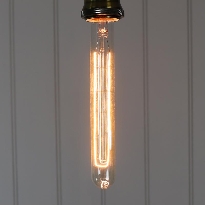 Vintage Tinted Long Tubular Glass 40W Filament Bulb