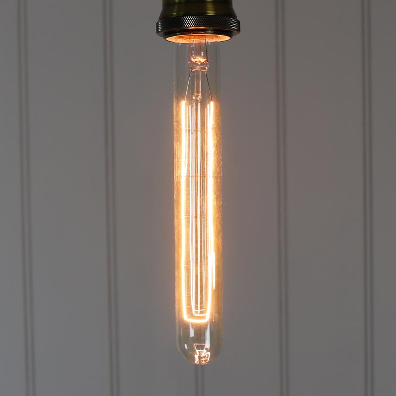 Vintage Tinted Long Tubular Glass 40W Filament Bulb