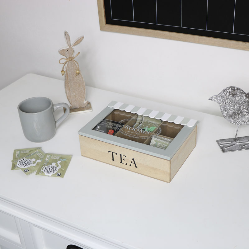 wooden tea box organizer