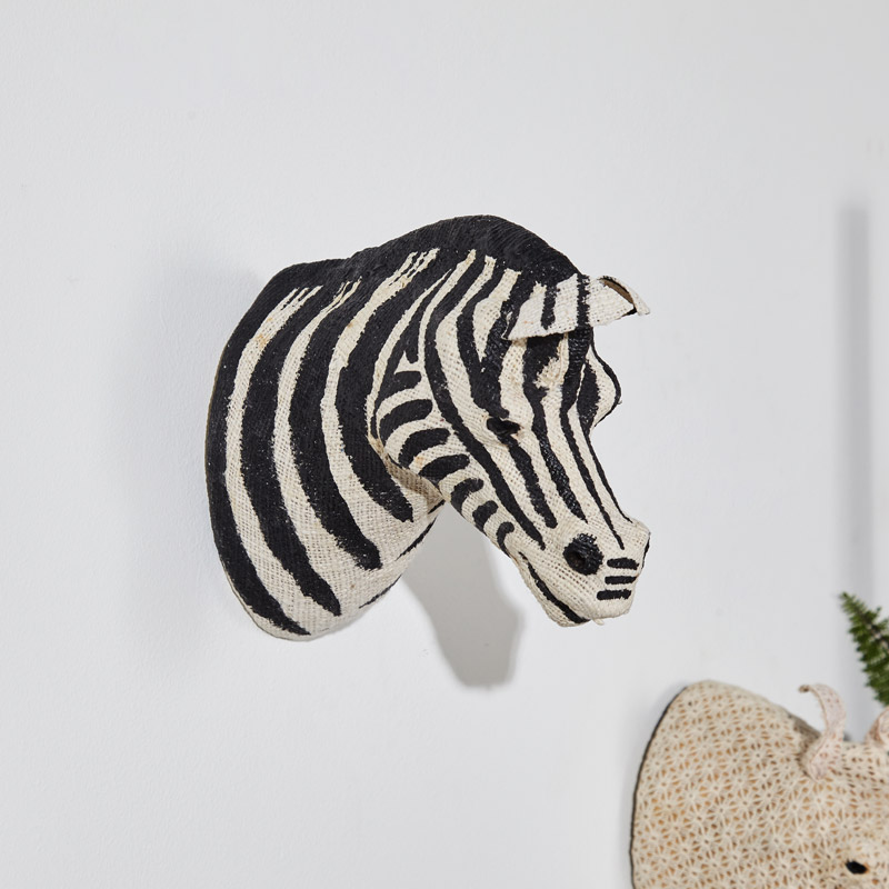 Wall Mounted Cotton Zebra Head