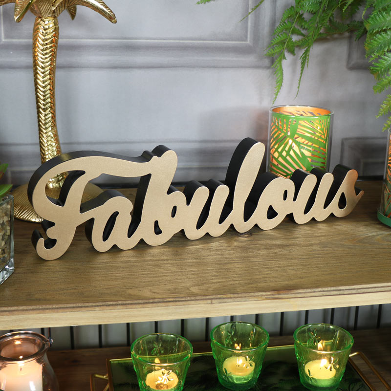 Wall Mounted/Freestanding Gold "Fabulous" Plaque