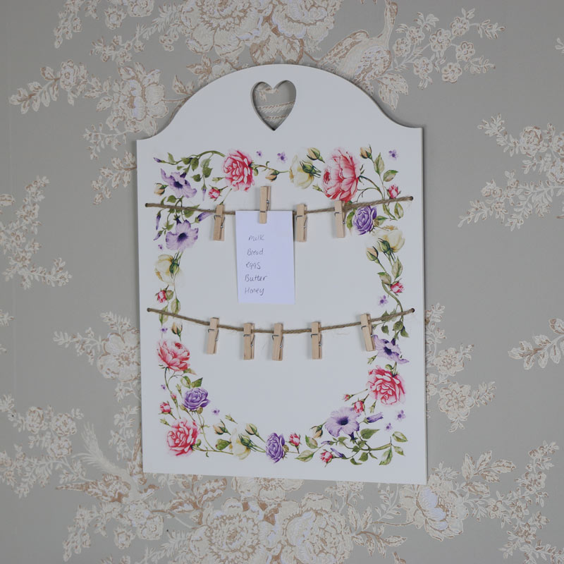 Wall Mounted Vintage Floral Memo Board