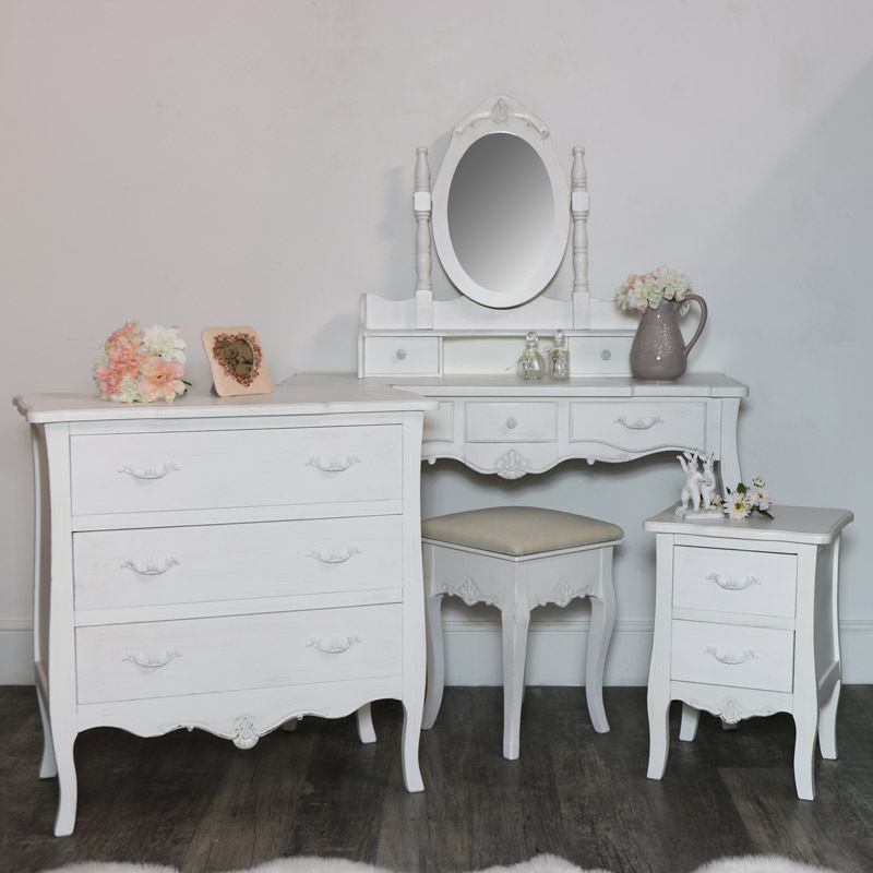White 5 Piece Bedroom Furniture Set - Jolie Range