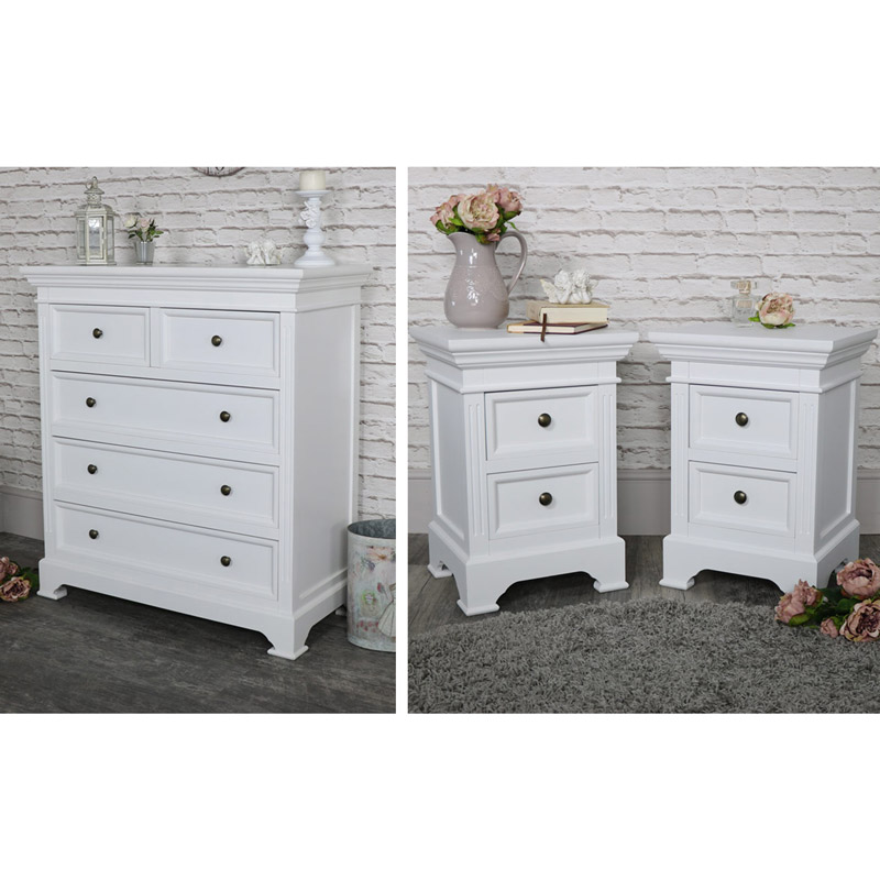 White Bedroom Set Daventry Range Melody Maison White Bedroom Set Daventry, Chest Tables Furniture