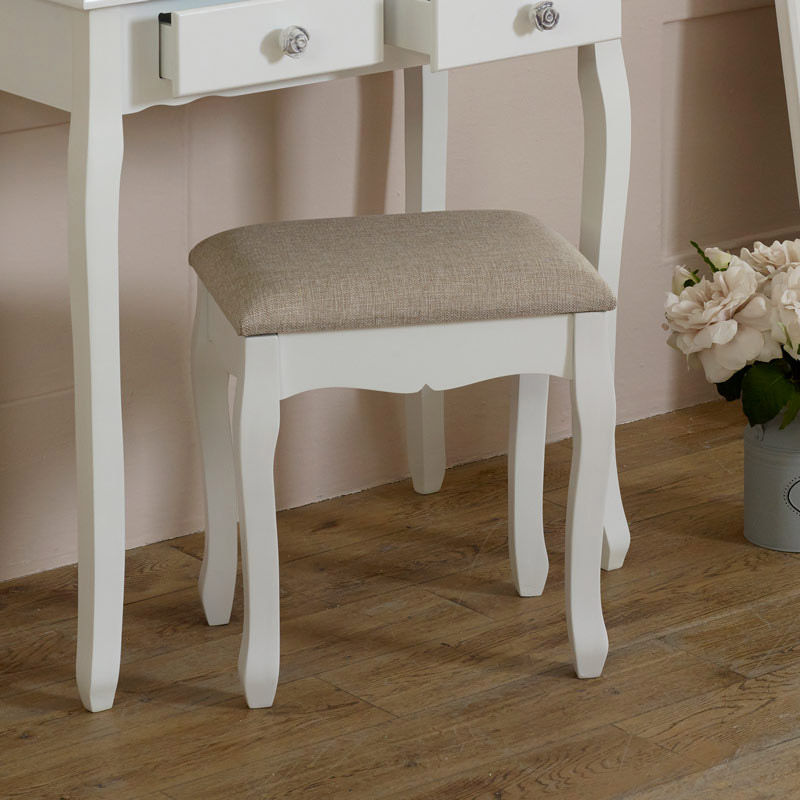 White Dressing Table Stool - Lila Range