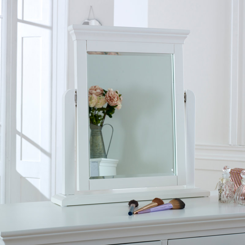 Details About White Dressing Table Vanity Mirror Tabletop Swing Newbury Range