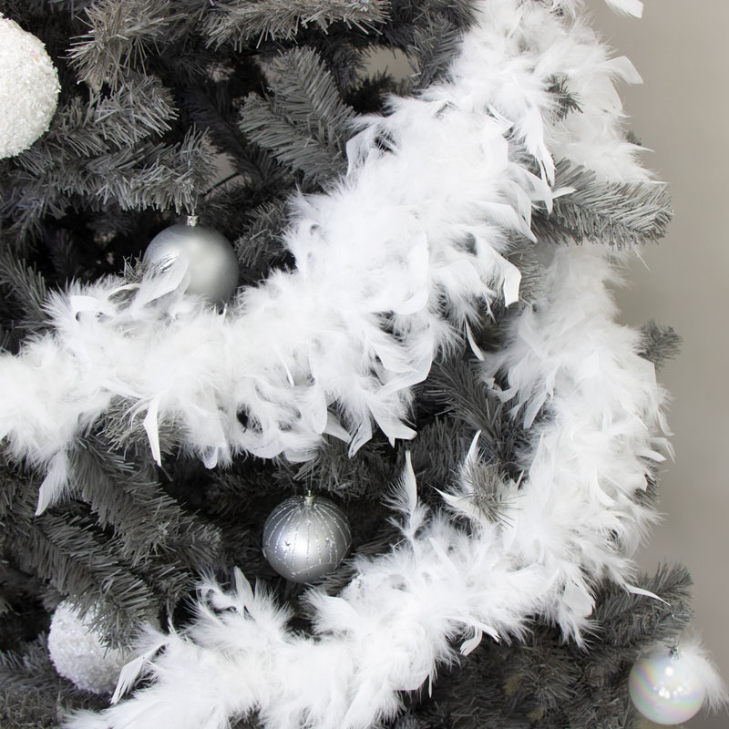 White Feather Boa Christmas Garland