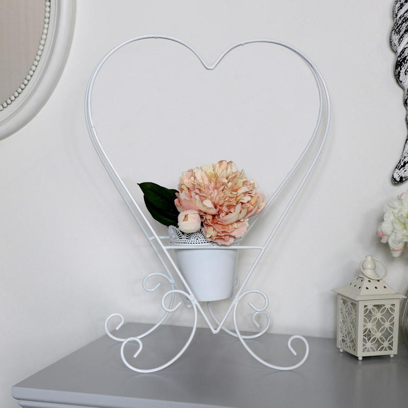 White Heart Shaped Planter