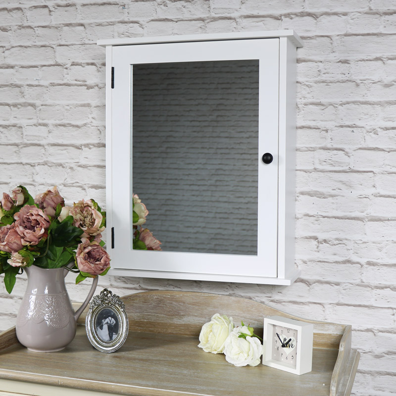 White Mirrored Bathroom Cabinet 