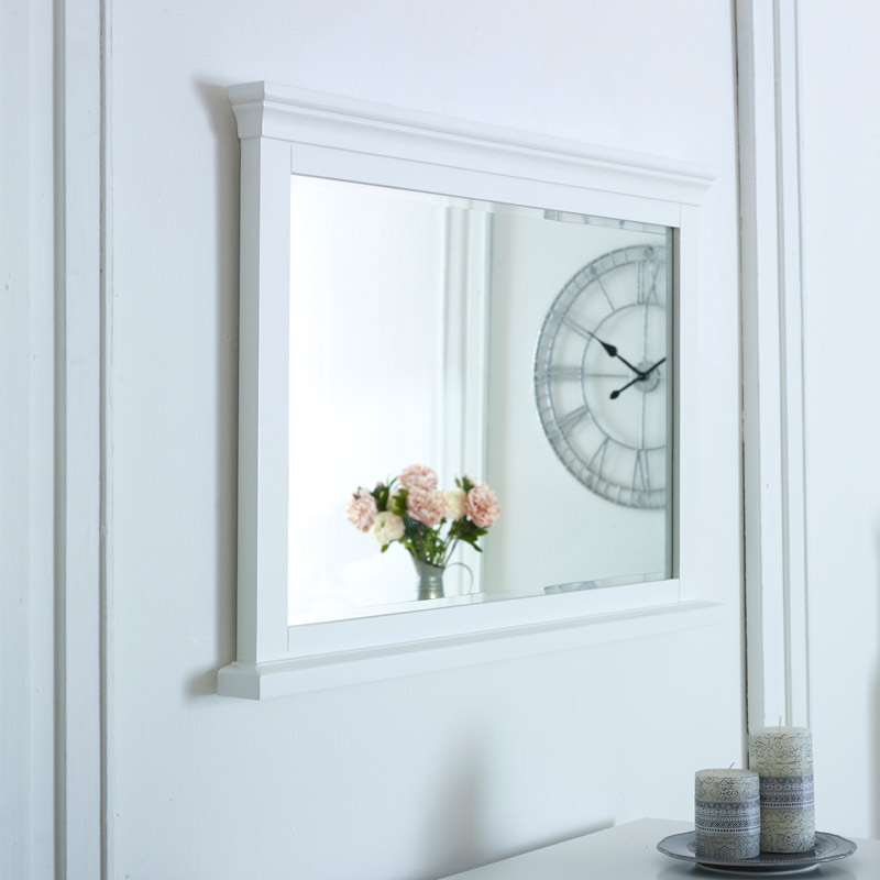 White Wall Mirror Newbury Range, White Framed Mirrors Uk