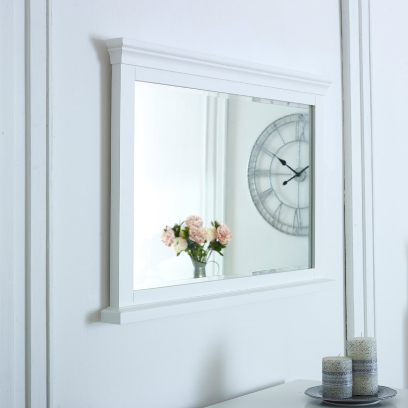 White Wall Mirror Newbury Range 100cm X 60cm White Wall Mirror Newbury Range, White Wall Mirror Large
