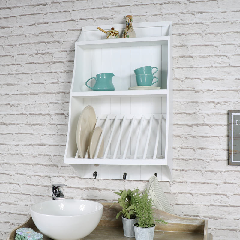 White wall plate rack online
