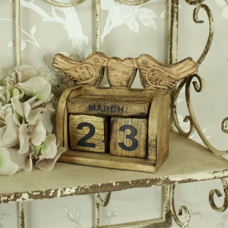 Wooden Bird Block Calendar
