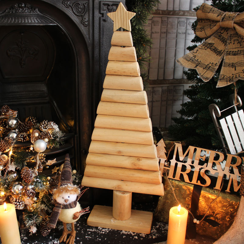 Tall Wooden Christmas Tree