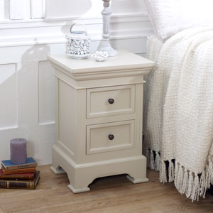 2 Drawer Taupe-Grey Bedside Table