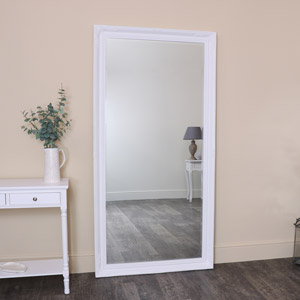 Extra, Extra Large White Ornate Wall/Leaner Mirror 100cm x 200cm 