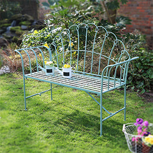 Rustic Vintage Metal Garden Bench