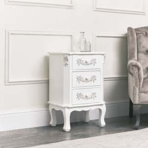 Antique White 3 Drawer Bedside Table