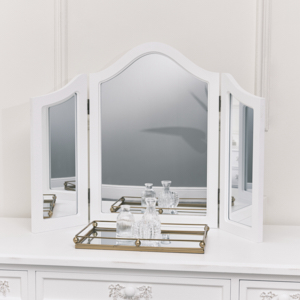 White company dressing clearance table mirror