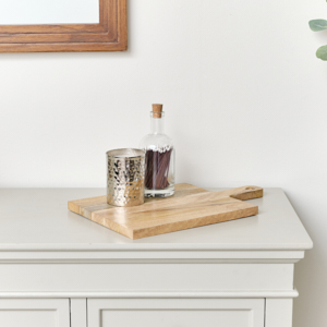 Rectangular Mango Wood Chopping Board with Heart Detail - 40cm