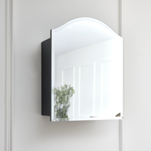 Arched Mirrored Bathroom Wall Cabinet with Shelves 