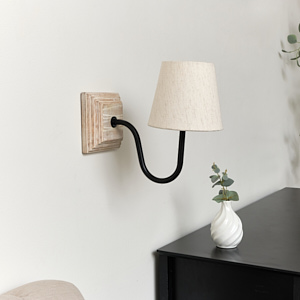 Beige Linen Cottage Wall Light