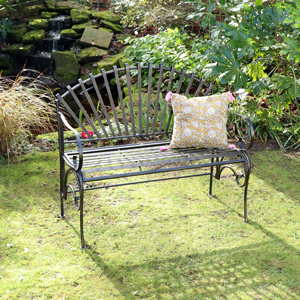 Black Painted Garden Bench 103cm