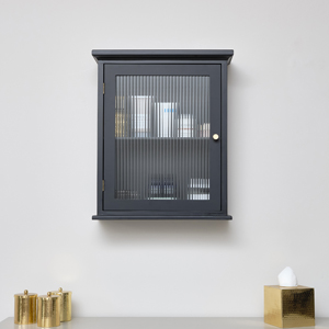 Black Reeded Wall Cabinet