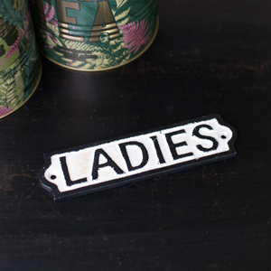 Black & White Metal Ladies Plaque