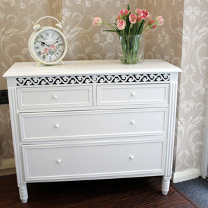 White 2 Over 2 Chest of Drawers - Blanche Range