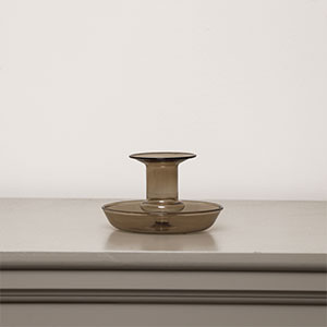 Brown Glass Round Candlestick Holder