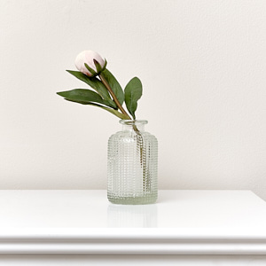 Clear Dimpled Glass Bottle Vase