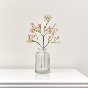 Clear Ribbed Glass Bottle Vase - 10cm